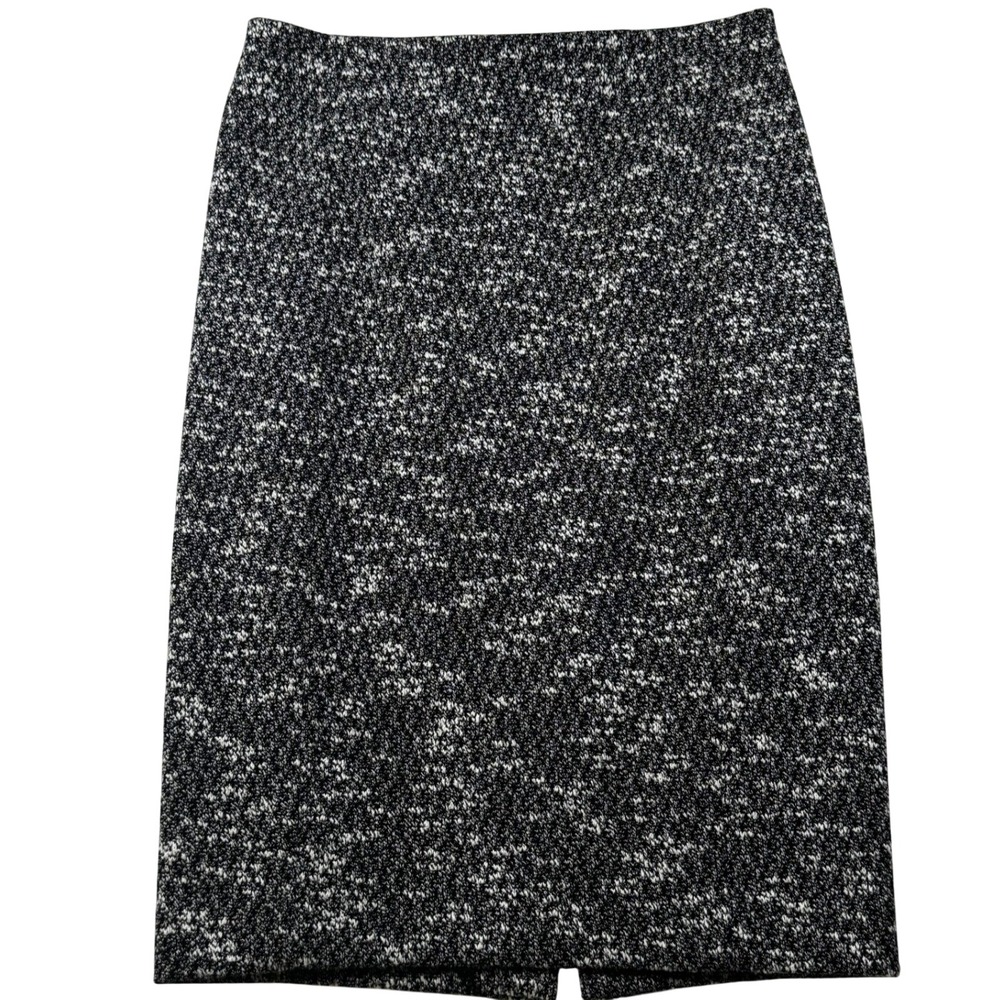Ann Taylor Tweed Pencil Skirt Women's Size 2 Black White Office Stretch Skirt‎